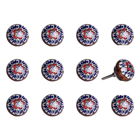 Pipers Pit Multi Color Ceramic & Metal Knob - 1.5 x 1.5 x 1.5 in., 12PK PI3092367